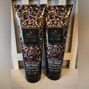 X2 Bath & Body Works A TOAST TO YOU Ultimate Hydration Body Cream Lotion Set 8oz